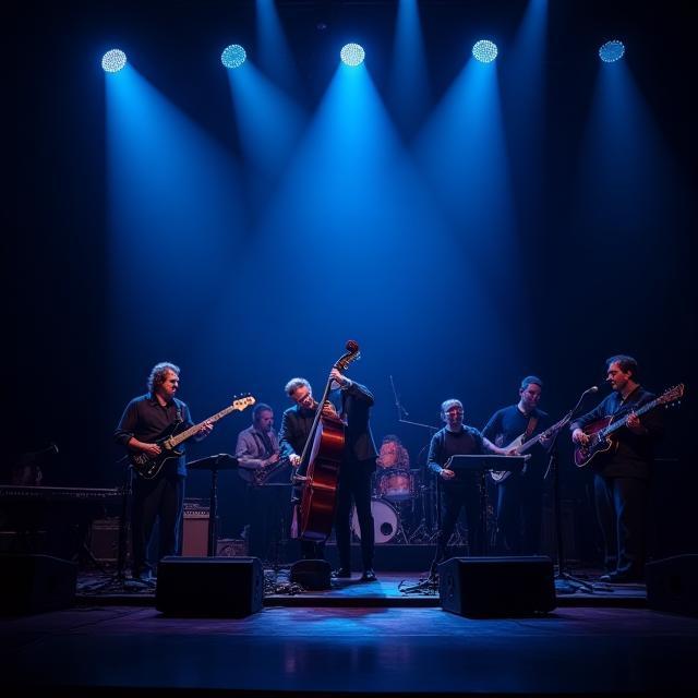 Live jazzband op podium