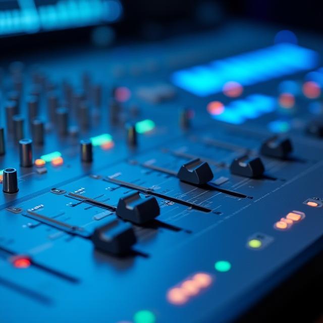 Close-up van mixing console